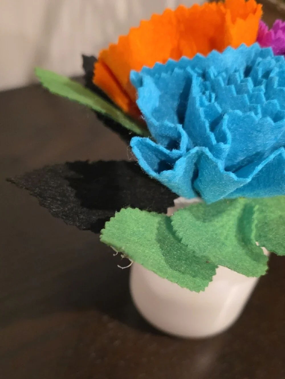 Day of the Dead Sugar Skull Mason Jar Vase with Felt Flowers